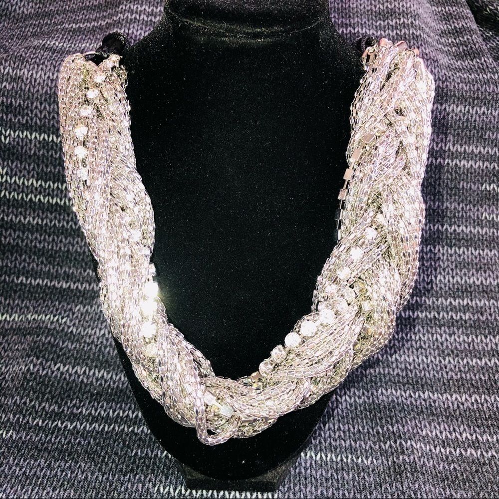 Chico’s braided silver necklace